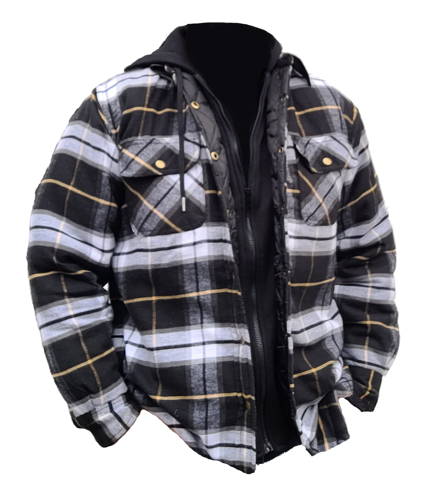 Cotton Flannel Hooded Jacket - Click Image to Close