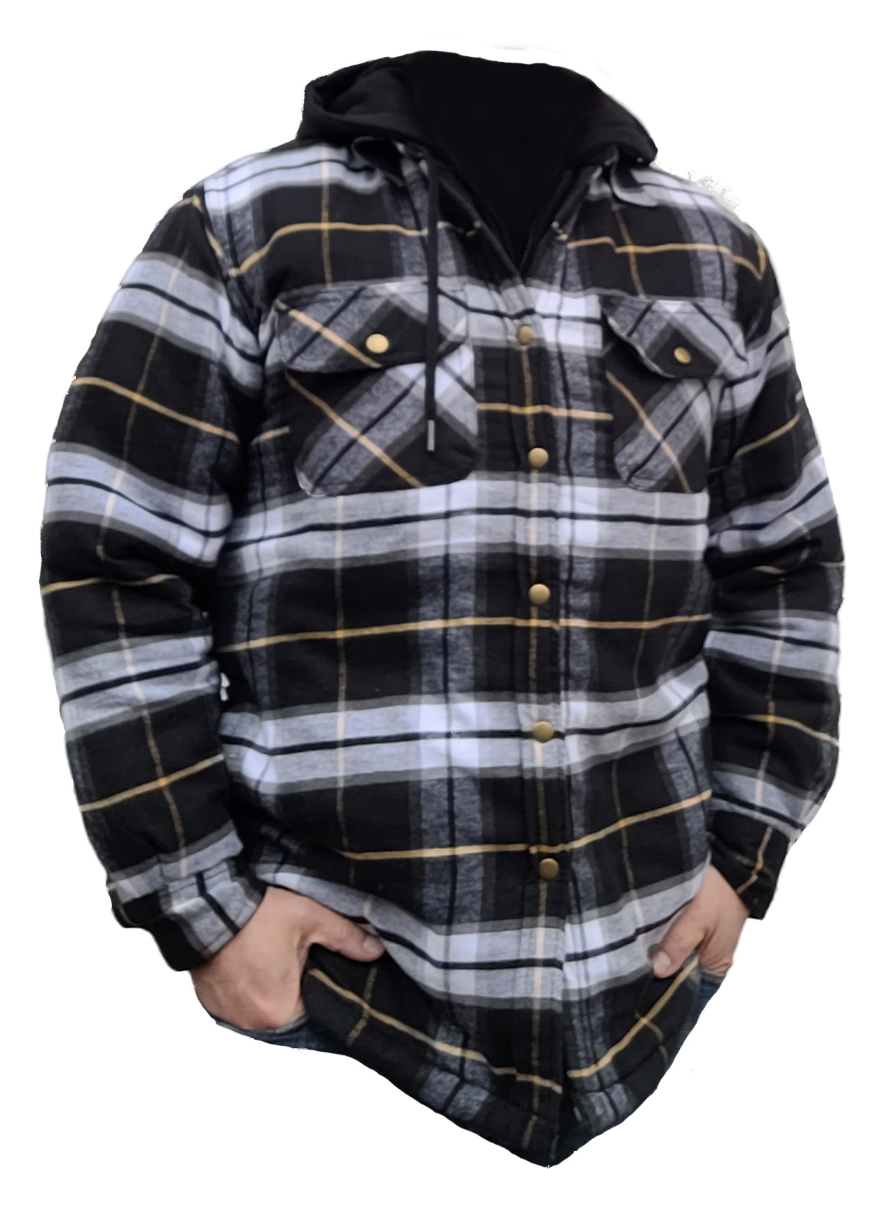 Cotton Flannel Hooded Jacket - Click Image to Close